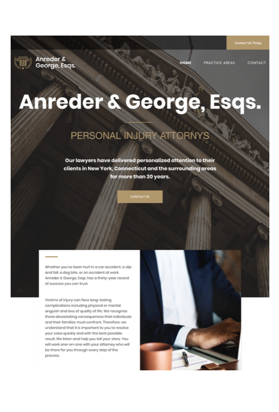 a and g injury law website homepage
